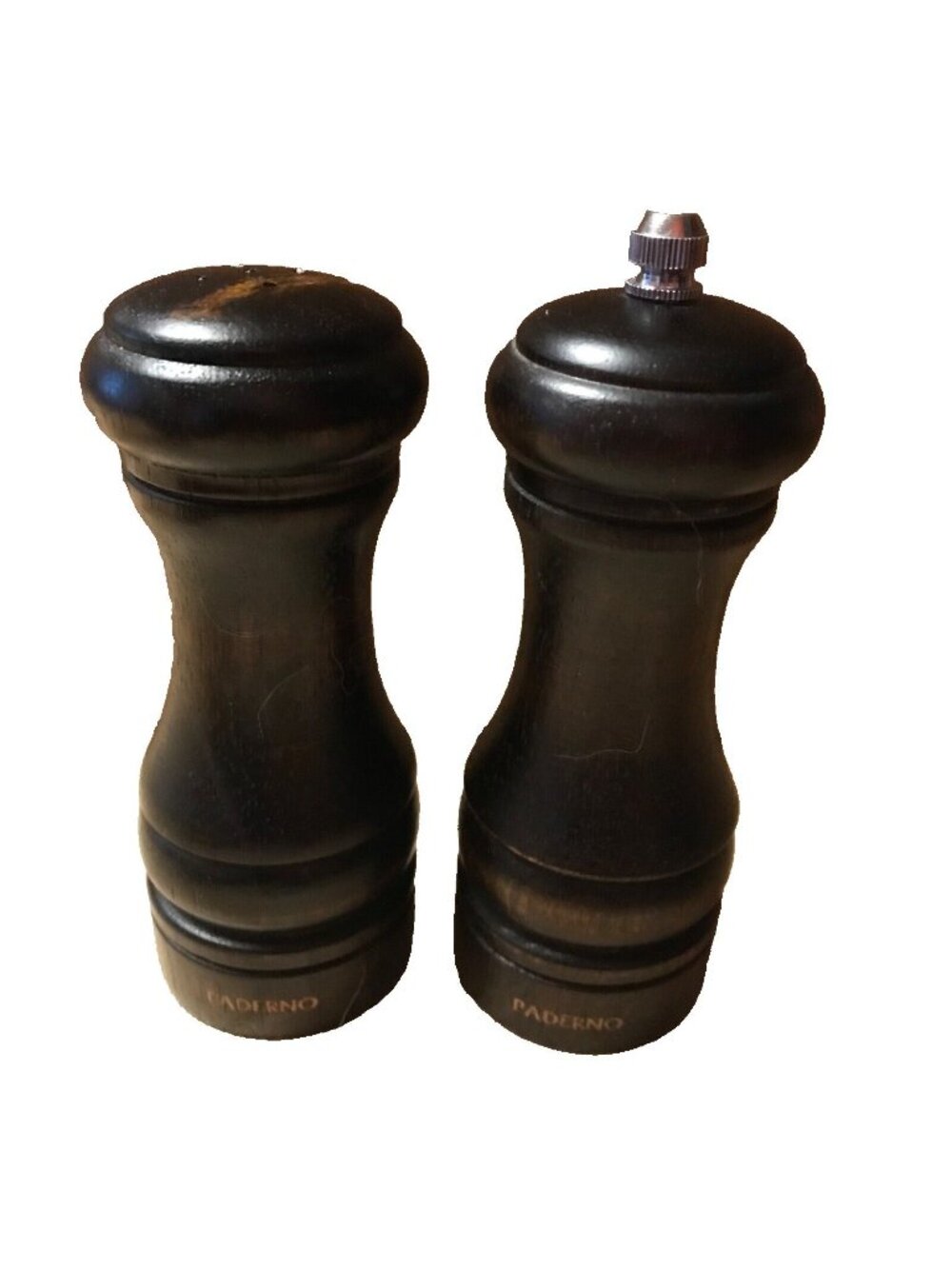 Paderno Salt Shaker & Pepper Mill Walnut Medium Expresso Wood 5” MCM Vintage